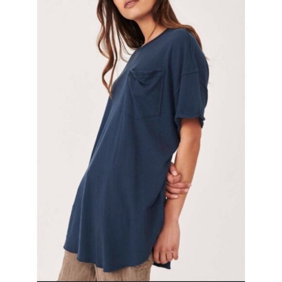 Free People navy blue oversized tee tunic - Picture 1 of 6